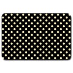 Polka Dots - Peach Orange on Black Large Doormat
