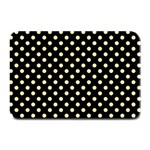 Polka Dots - Peach Orange on Black Plate Mat