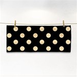 Polka Dots - Peach Orange on Black Hand Towel