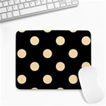 Polka Dots - Peach Orange on Black Small Mousepad