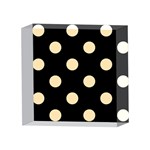 Polka Dots - Peach Orange on Black 4 x 4  Acrylic Photo Block