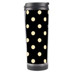 Polka Dots - Peach Orange on Black Travel Tumbler