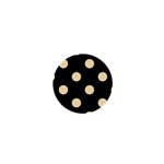 Polka Dots - Peach Orange on Black 1  Mini Magnet