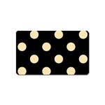 Polka Dots - Peach Orange on Black Magnet (Name Card)