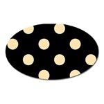 Polka Dots - Peach Orange on Black Magnet (Oval)