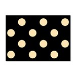 Polka Dots - Peach Orange on Black Sticker A4 (10 pack)