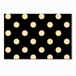 Polka Dots - Peach Orange on Black Postcard 4 x 6  (Pkg of 10)