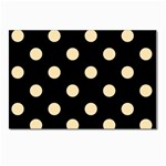 Polka Dots - Peach Orange on Black Postcards 5  x 7  (Pkg of 10)