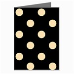 Polka Dots - Peach Orange on Black Greeting Card