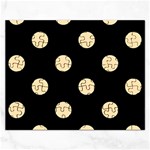 Polka Dots - Peach Orange on Black Jigsaw Puzzle (Rectangular)