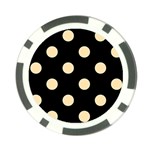 Polka Dots - Peach Orange on Black Poker Chip Card Guard