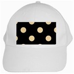 Polka Dots - Peach Orange on Black Black Cap