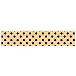 Polka Dots - Black on Sunset Orange Flano Scarf (Small)