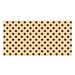 Polka Dots - Black on Sunset Orange Satin Shawl