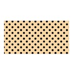 Polka Dots - Black on Sunset Orange Satin Wrap