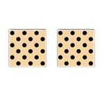 Polka Dots - Black on Sunset Orange Cufflinks (Square)