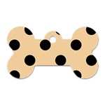 Polka Dots - Black on Sunset Orange Dog Tag Bone (One Side)