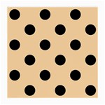 Polka Dots - Black on Sunset Orange Medium Glasses Cloth (2 Sides)