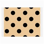 Polka Dots - Black on Sunset Orange Large Glasses Cloth (2 Sides)