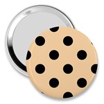 Polka Dots - Black on Sunset Orange 3  Handbag Mirror