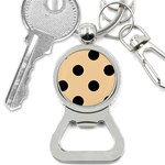 Polka Dots - Black on Sunset Orange Bottle Opener Key Chain