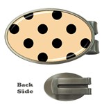 Polka Dots - Black on Sunset Orange Money Clip (Oval)