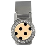 Polka Dots - Black on Sunset Orange Money Clip (CZ)