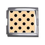 Polka Dots - Black on Sunset Orange Mega Link Italian Charm (18mm)