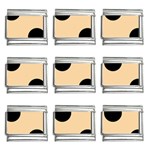 Polka Dots - Black on Sunset Orange 9mm Italian Charm (9 pack)