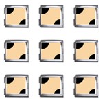 Polka Dots - Black on Sunset Orange Mega Link Italian Charm (9 pack)