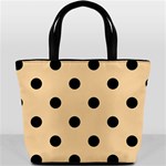 Polka Dots - Black on Sunset Orange Bucket Bag