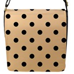 Polka Dots - Black on Sunset Orange Flap Closure Messenger Bag (S)