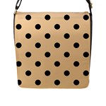 Polka Dots - Black on Sunset Orange Flap Closure Messenger Bag (L)