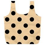 Polka Dots - Black on Sunset Orange Full Print Recycle Bag (XL)