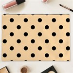 Polka Dots - Black on Sunset Orange Cosmetic Bag (XXL)