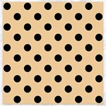 Polka Dots - Black on Sunset Orange Canvas 12  x 12 