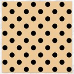 Polka Dots - Black on Sunset Orange Canvas 16  x 16 