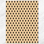 Polka Dots - Black on Sunset Orange Canvas 36  x 48 