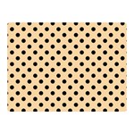 Polka Dots - Black on Sunset Orange Double Sided Flano Blanket (Mini)