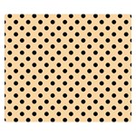 Polka Dots - Black on Sunset Orange Double Sided Flano Blanket (Small)