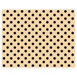 Polka Dots - Black on Sunset Orange Double Sided Flano Blanket (Medium)