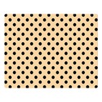Polka Dots - Black on Sunset Orange Double Sided Flano Blanket (Large)