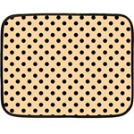 Polka Dots - Black on Sunset Orange Double Sided Fleece Blanket (Mini)
