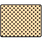 Polka Dots - Black on Sunset Orange Fleece Blanket (Medium) (One Side)