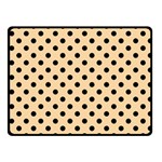 Polka Dots - Black on Sunset Orange Fleece Blanket (Small) (One Side)