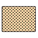 Polka Dots - Black on Sunset Orange Double Sided Fleece Blanket (Small) (Two Sides)