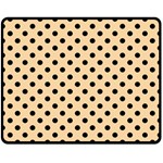 Polka Dots - Black on Sunset Orange Double Sided Fleece Blanket (Medium) (Two Sides)