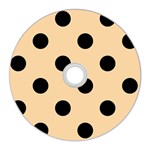 Polka Dots - Black on Sunset Orange CD Wall Clock