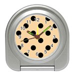 Polka Dots - Black on Sunset Orange Desk Alarm Clock