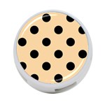 Polka Dots - Black on Sunset Orange 4-Port USB Hub (Two Sides)